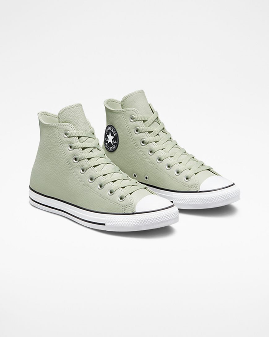 Tenisi Inalti Barbati Converse Chuck Taylor All Star Piele Masline Verzi | RO NGPEI684